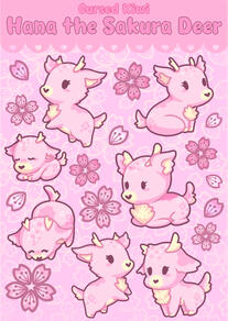 Sakura Deer Sticker Sheet